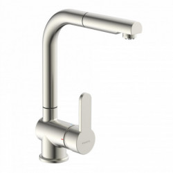 LONDON Mitigeur cuisine basse pression avec bec extractible, Apparence Inox