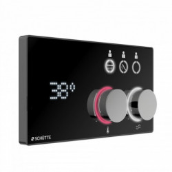 AQUADOT Digital shower system, chrome/black matt, with smart control