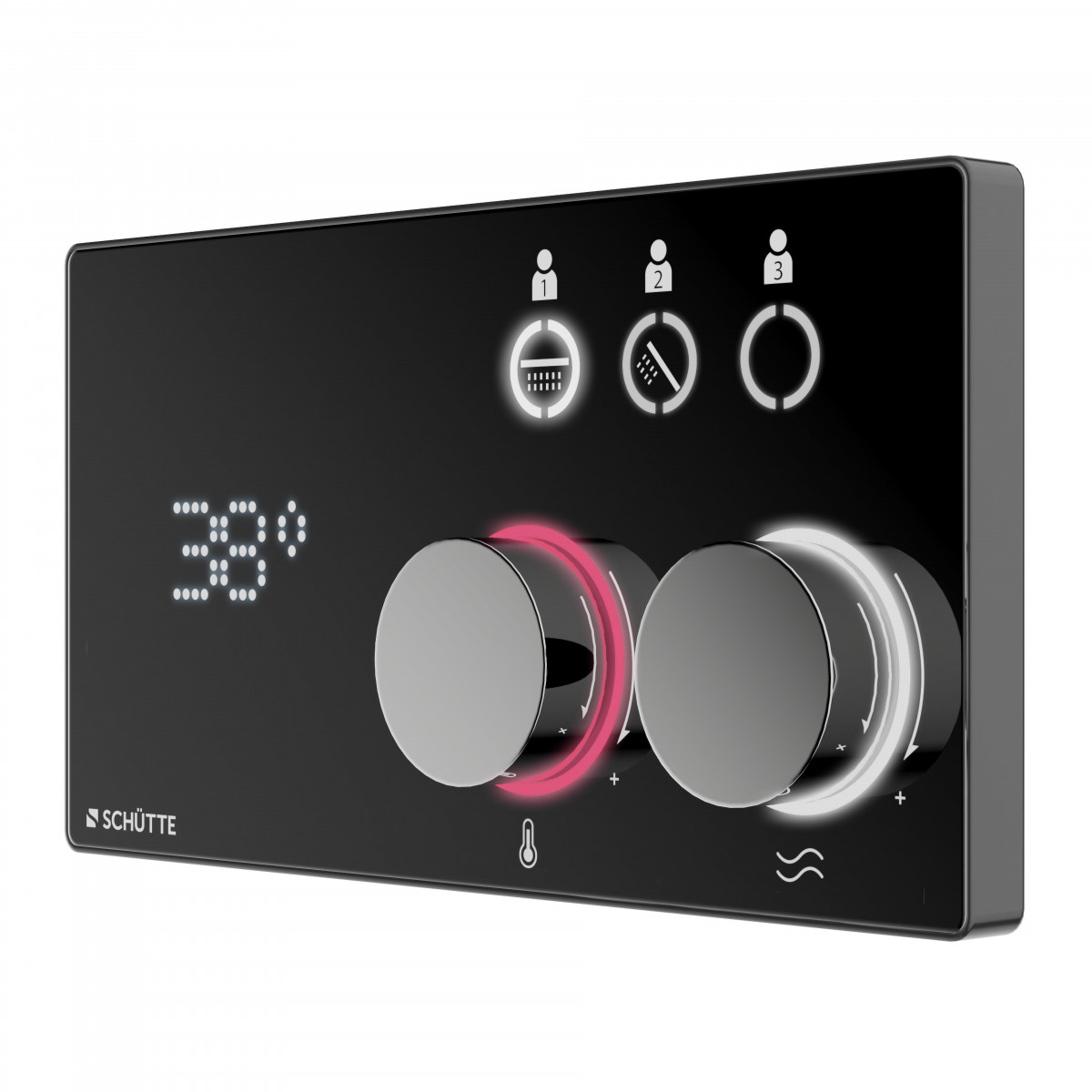 AQUADOT Digitales Duschsystem, Chrom/Schwarz matt, mit Smart Control