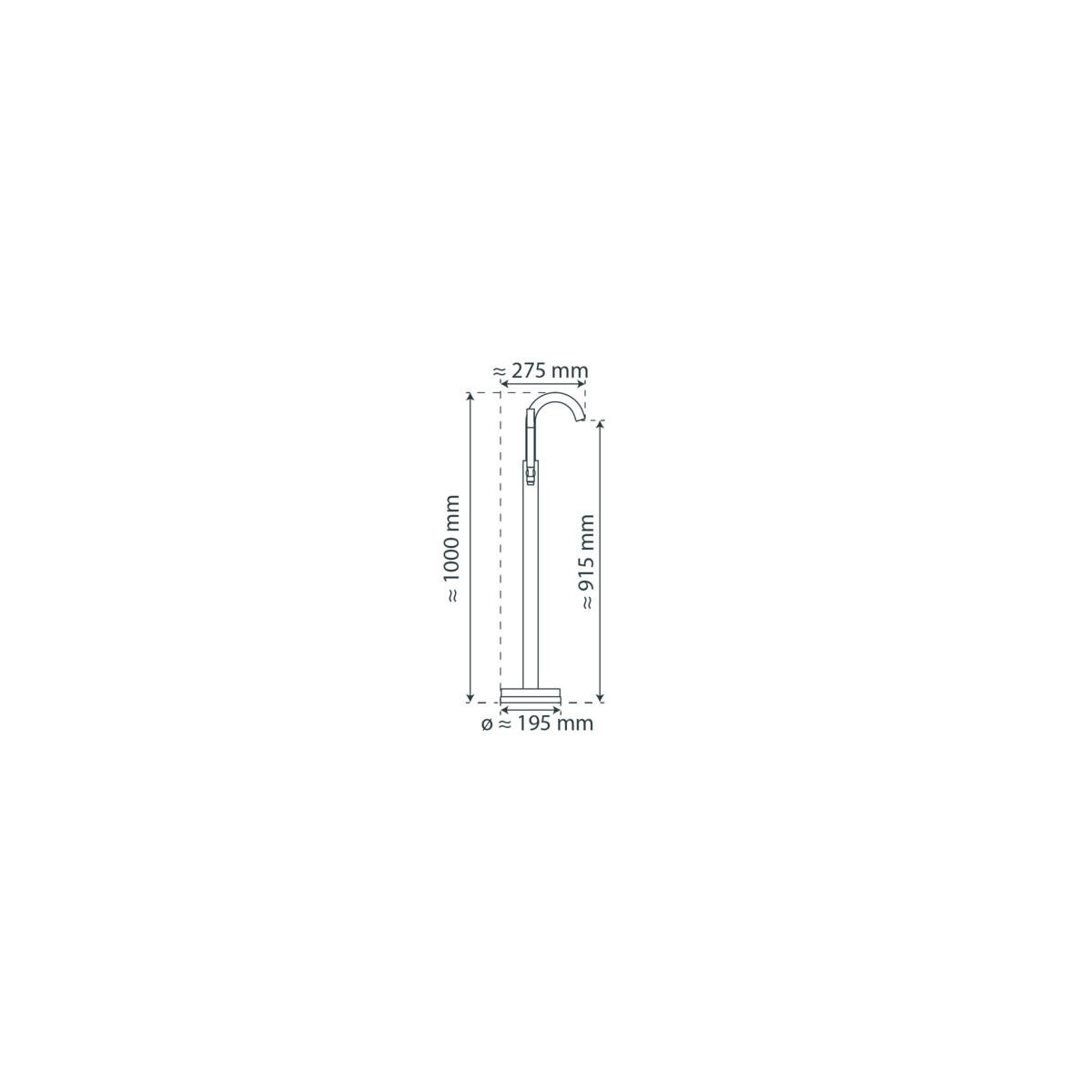 CORNWALL Bathtub mixer, chrome, freestanding