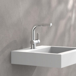 LONDON Wash basin mixer, chrome, with pull-out hair sprayer