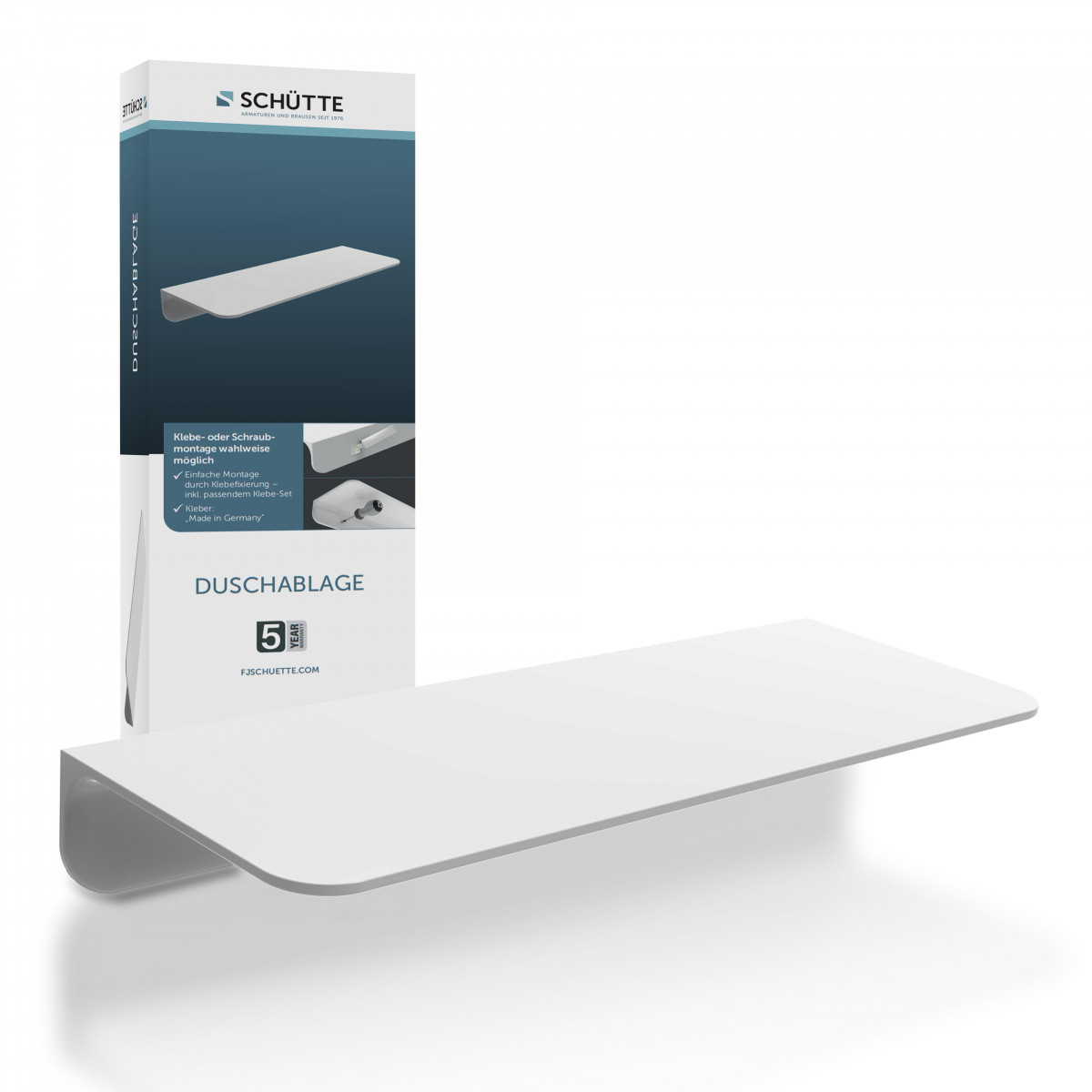 Shower tray, white, adhesive