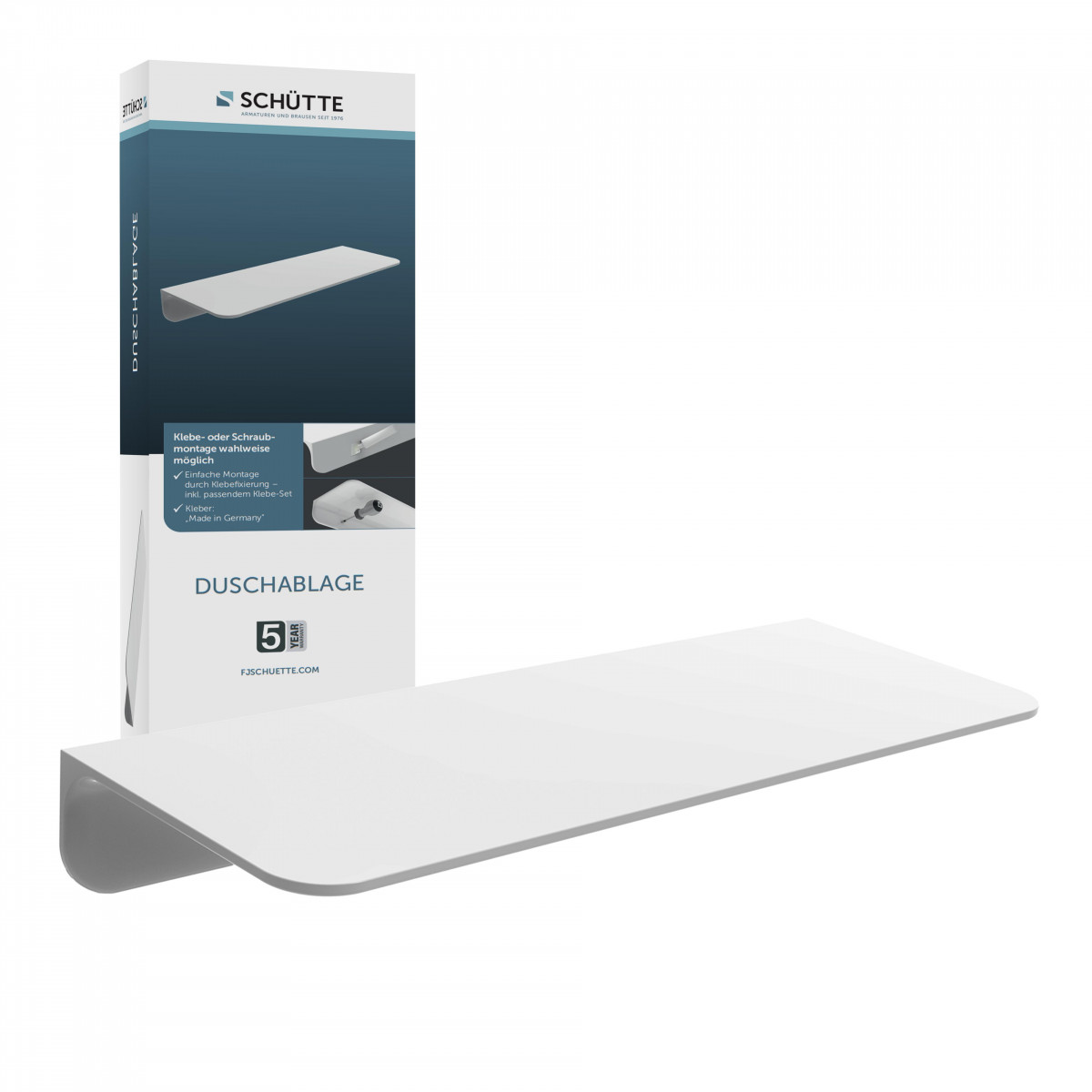 Shower tray, white, adhesive