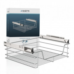Telescopic drawer, chrome, 410 x 150 x 450 mm