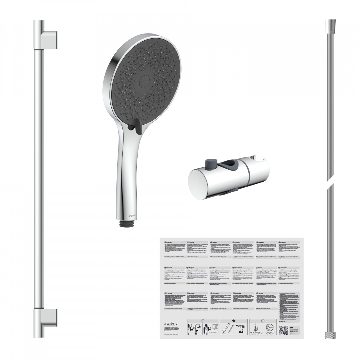 CAPRI Stangenbrauseset, Chrom/Anthrazit