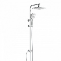 Chrom-Duschsystem mit runder Kopfbrause, Handbrause und Brausestange