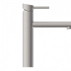 Spültischarmatur aus Edelstahl mit geradem Auslauf und Einhebelgriff