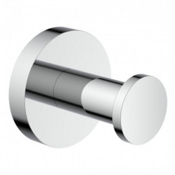 Zylindrischer Wandhaken aus Metall mit runder Wandplatte und glänzender Oberfläche.