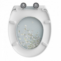 Toilettenschüssel von unten mit Blumenmuster