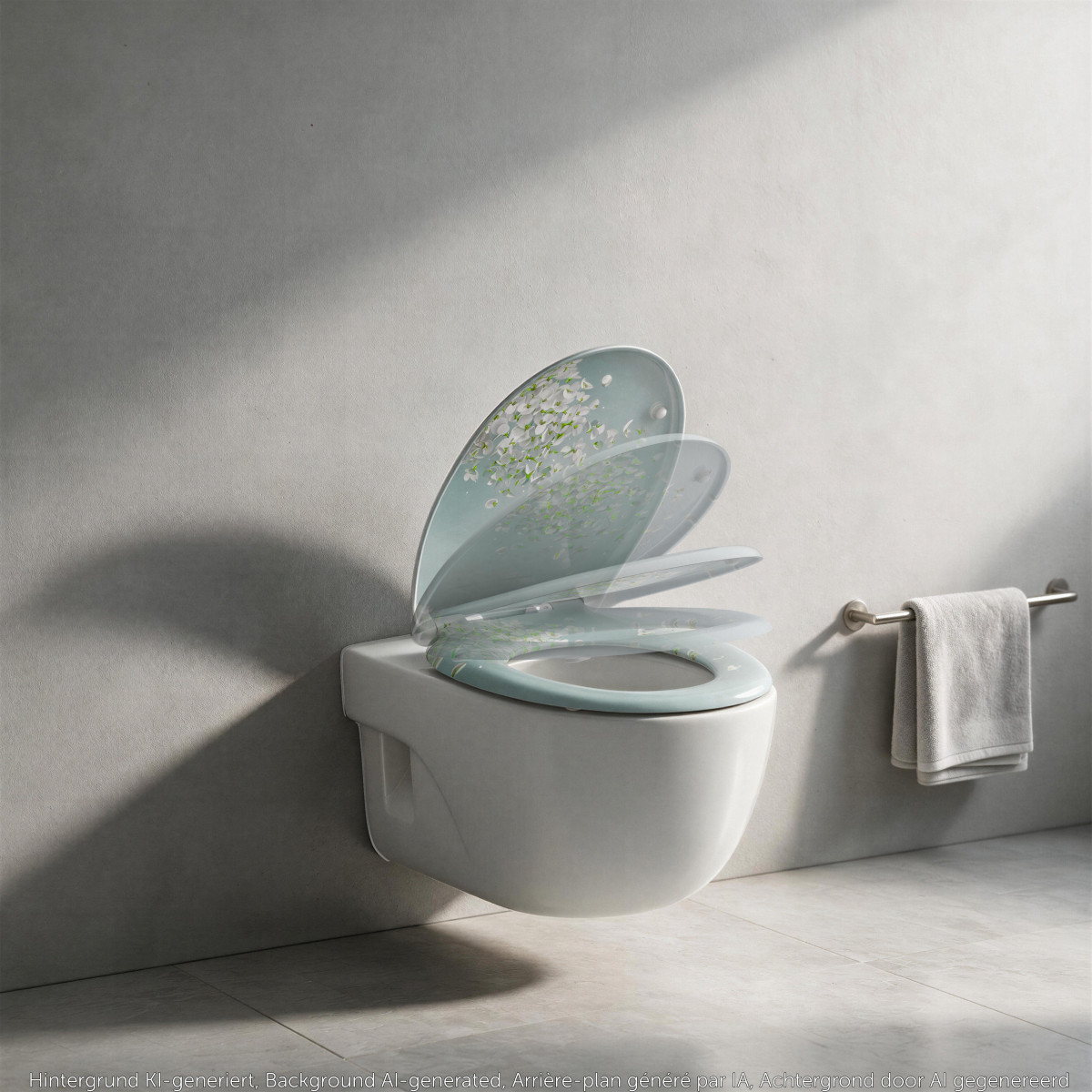 Duroplast WC-Bril FLOWER IN THE WIND met Valrem en Afklikbaar