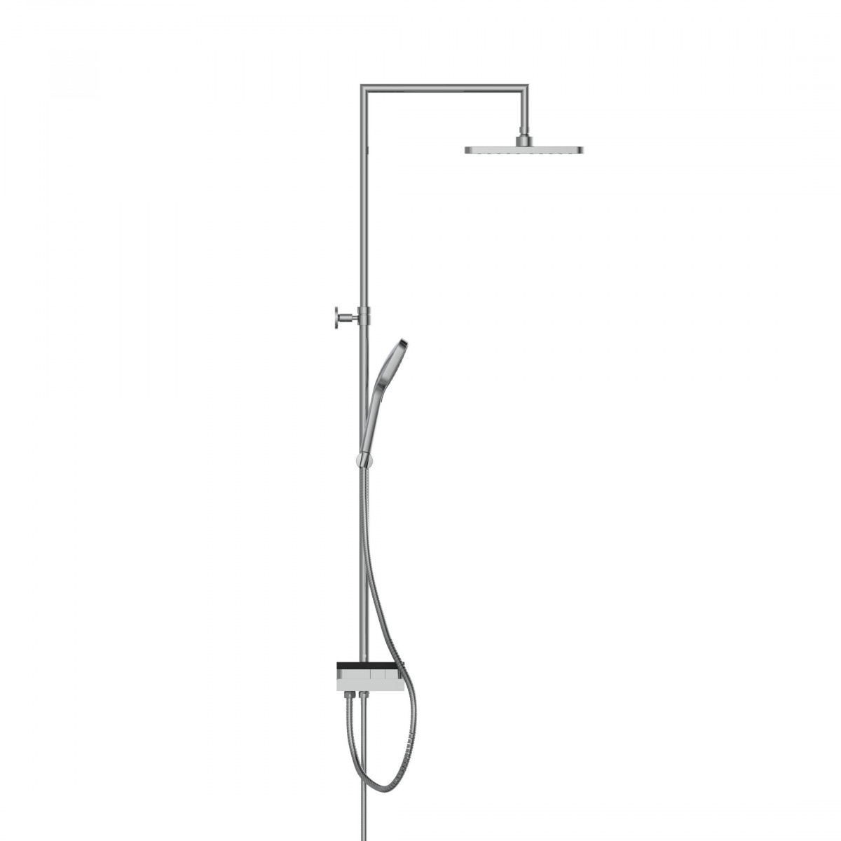 BLUEPERL set de douche aérien avec tablette • chrome/noir • SCHÜTTE