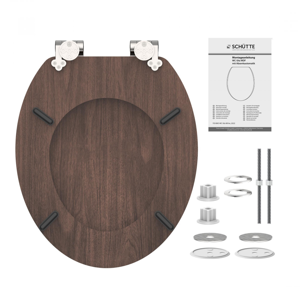 Siège WC DARK WOOD • MDF • Avec abaissement automatique • SCHÜTTE