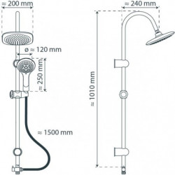 TENERIFFA overhead shower set • chrome/white • SCHÜTTE