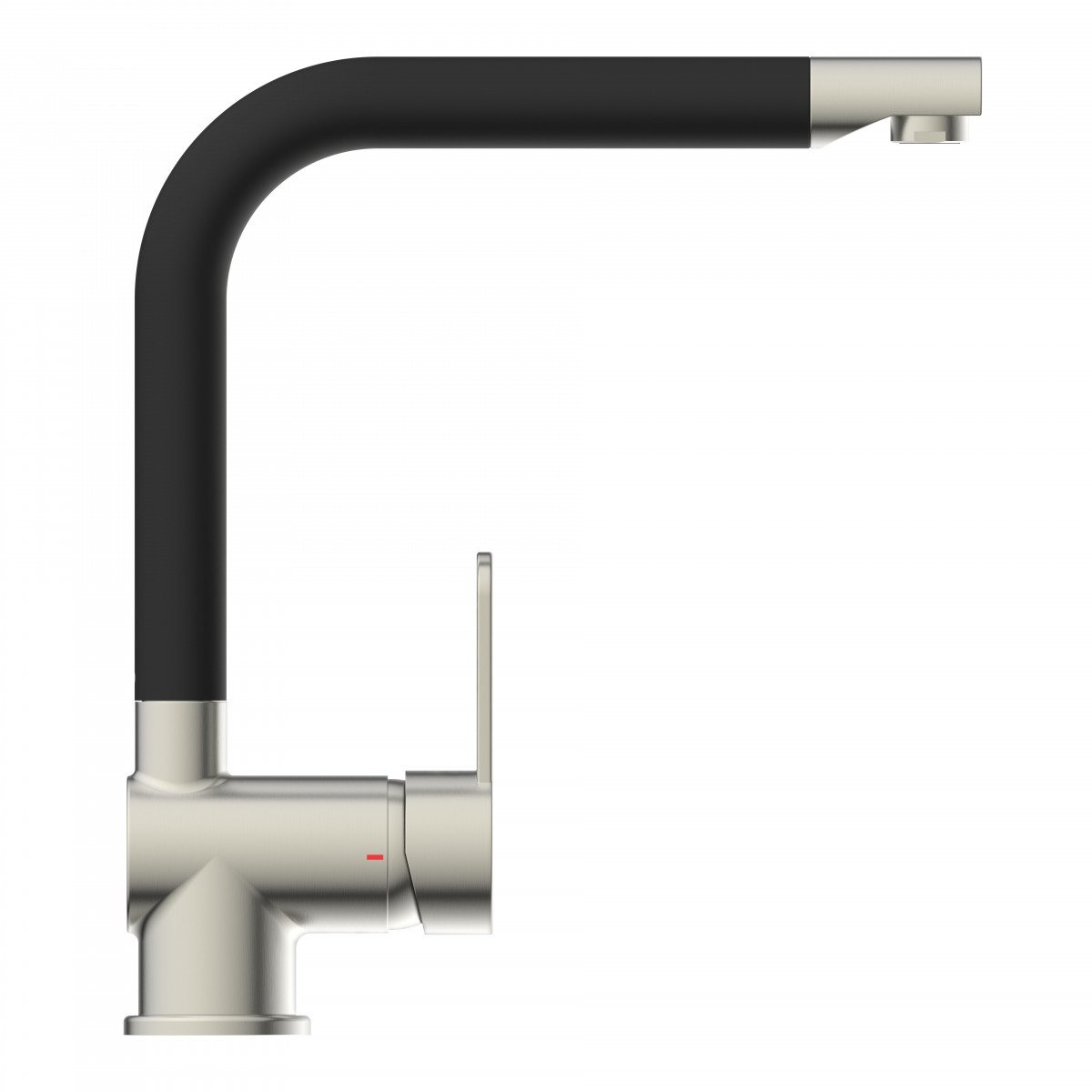 RIO sink mixer • stainless steel look/matt black • SCHÜTTE