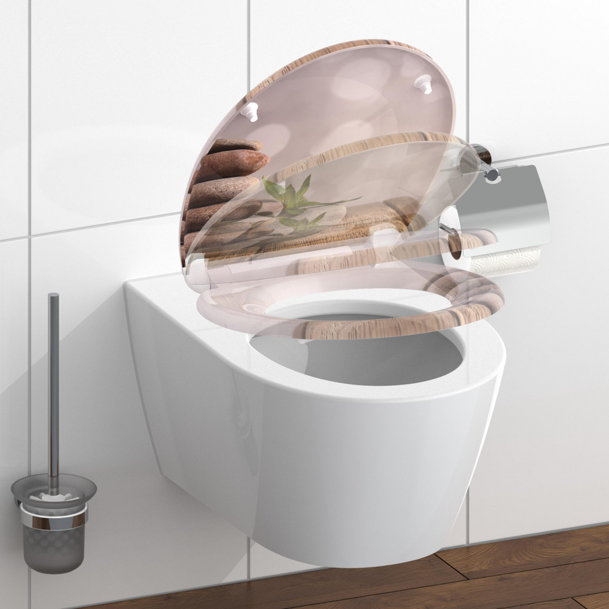 STONE PYRAMID WC seat • Duroplast • With soft-close mechanism • SCHÜTTE