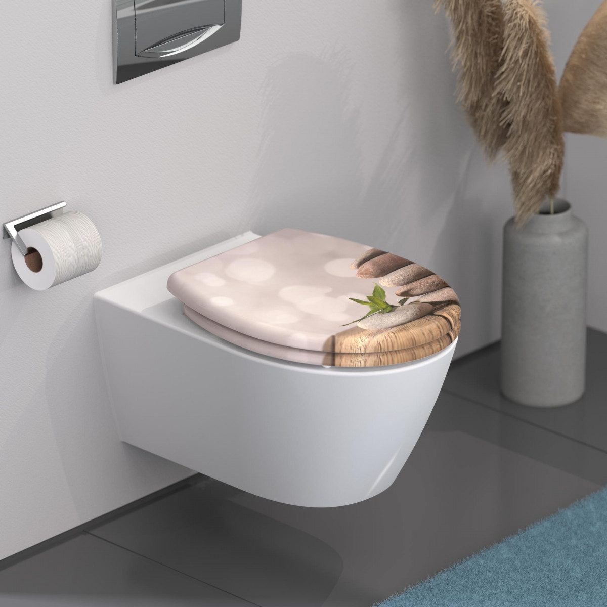 STONE PYRAMID WC seat • Duroplast • With soft-close mechanism • SCHÜTTE