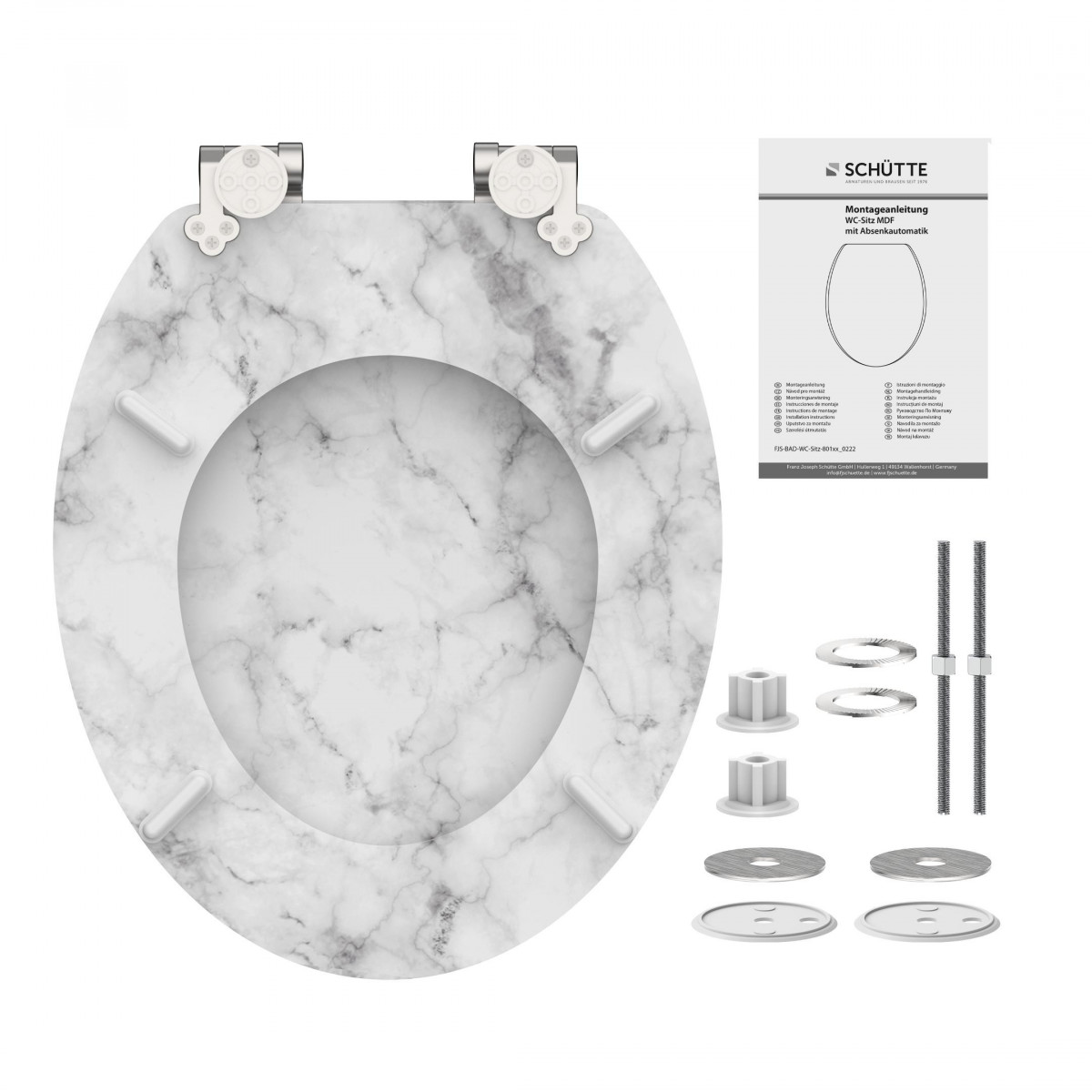 WC-zitting MARMOR STONE • MDF • Met soft-close mechanisme • SCHÜTTE