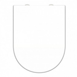 Siège WC WHITE en forme de D • Duroplast • Avec abaissement automatique • SCHÜTTE