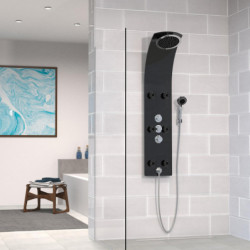 LANZAROTE Panneau de douche en verre • Noir • SCHÜTTE