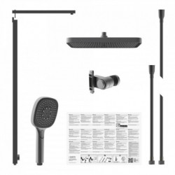 SCHÜTTE Overhead shower set LA PALMA • Graphite matt • SCHÜTTE