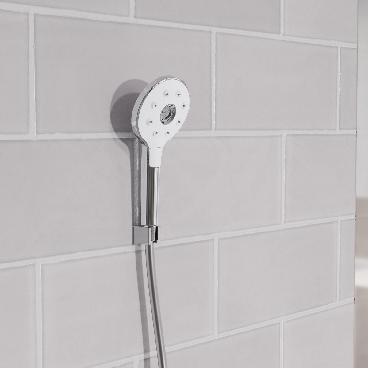 Acheter une pomme de douche en chrome blanc | Schütte