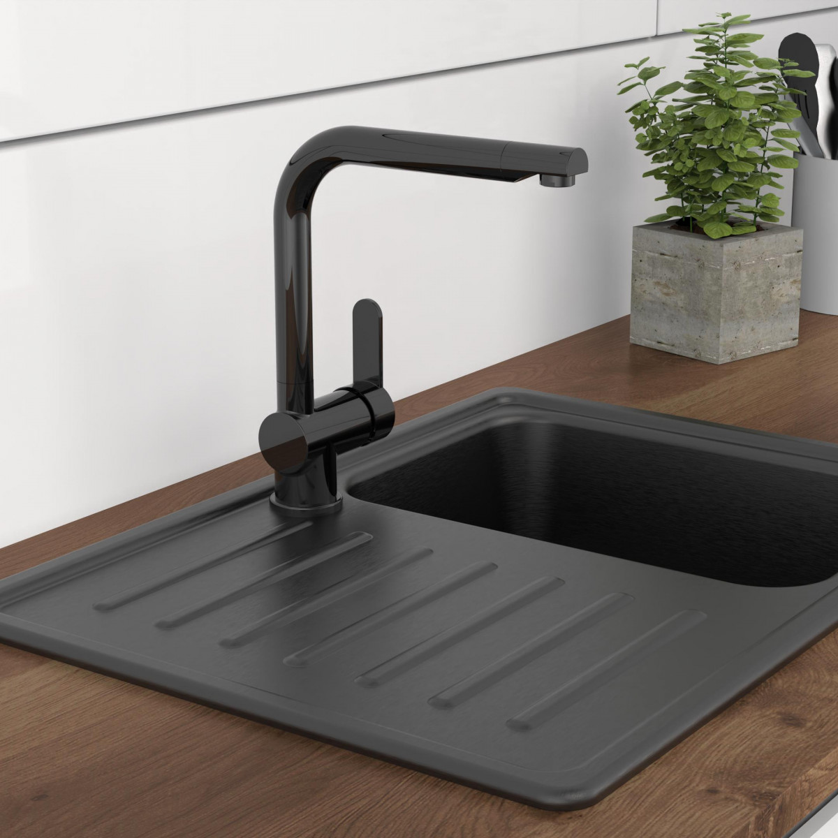 RIO sink mixer • Graphite high gloss • SCHÜTTE