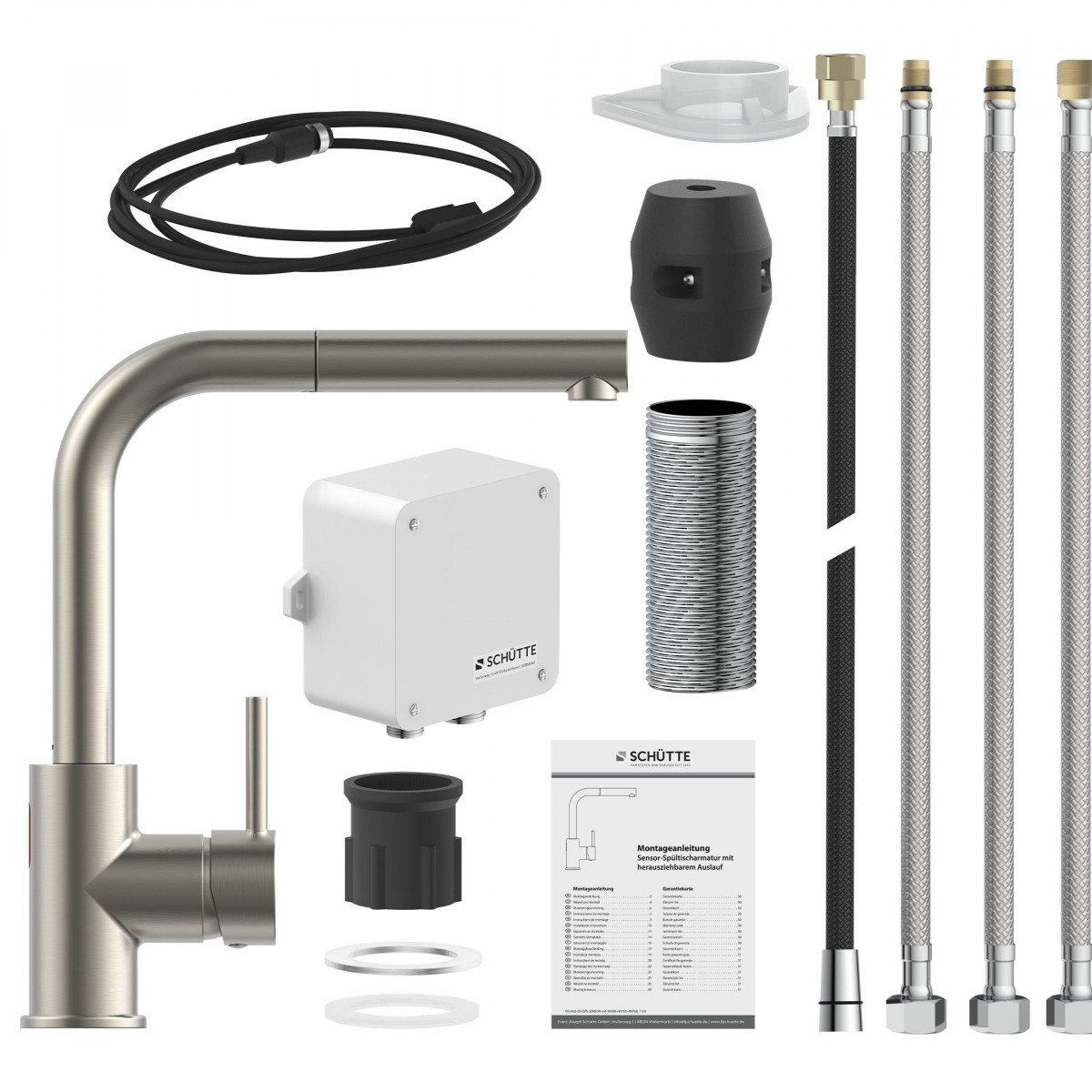 VITAL sensor sink mixer • stainless steel look • SCHÜTTE