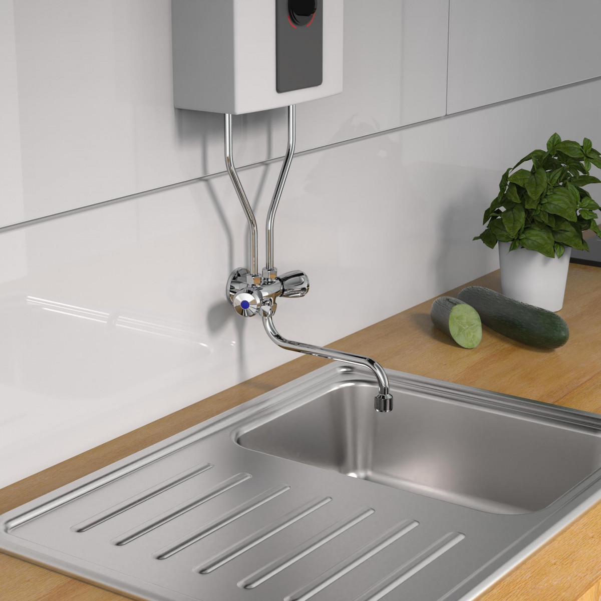 Sink mixer tap • Chrome • Low pressure • SCHÜTTE