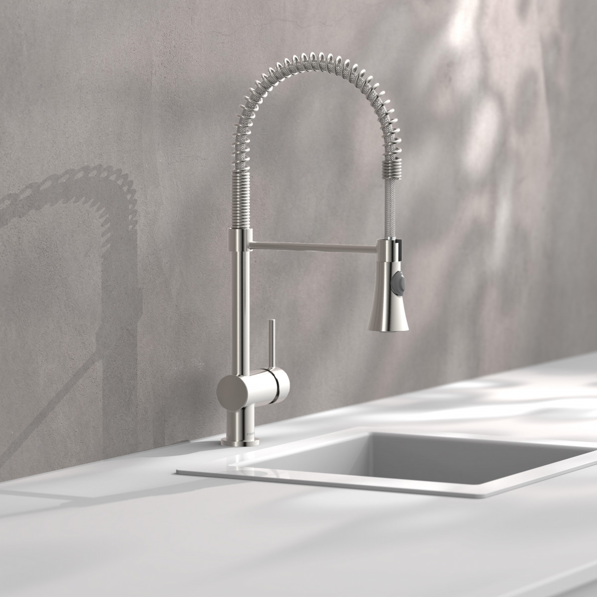 CORNWALL spiral spring sink mixer • stainless steel look • SCHÜTTE