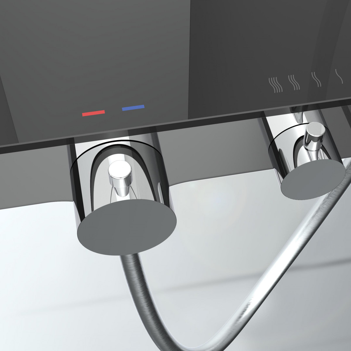 Robinet thermostatique de remplacement avec tablette • Anthracite • 01689 • SCHÜTTE