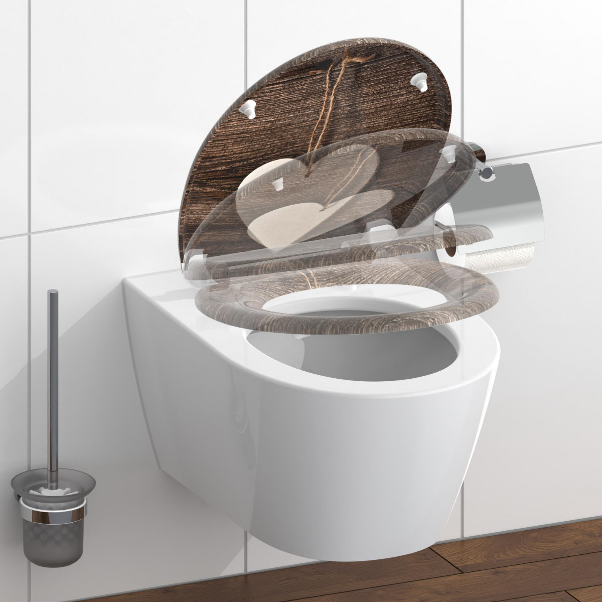 Siège WC WOOD HEART • Duroplast • Avec abaissement automatique • SCHÜTTE