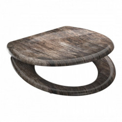 Siège WC OLD WOOD • plastique thermodurci • Avec abaissement automatique • SCHÜTTE