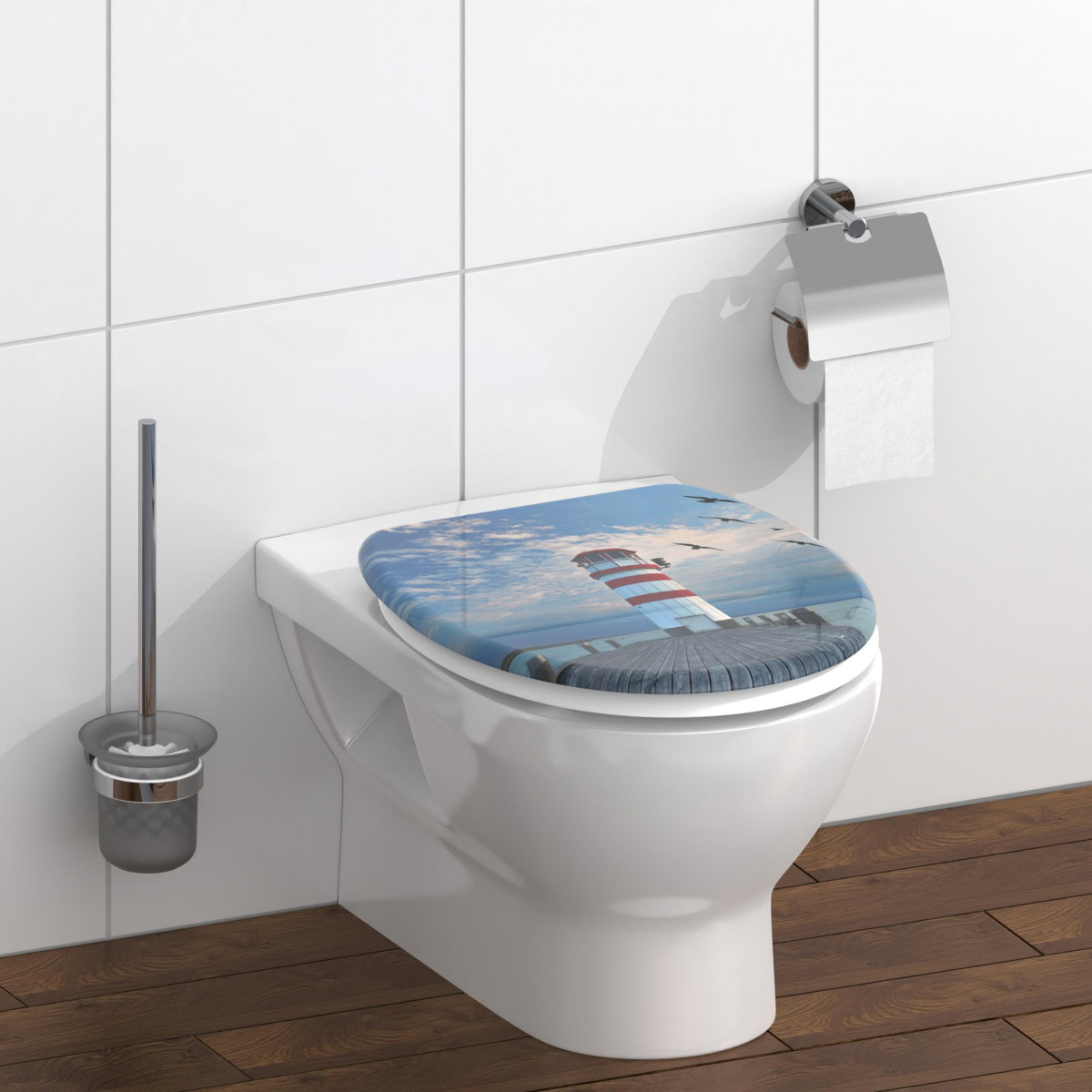 Siège WC LIGHTHOUSE • plastique thermodurcissable • Avec dispositif d'abaissement automatique •