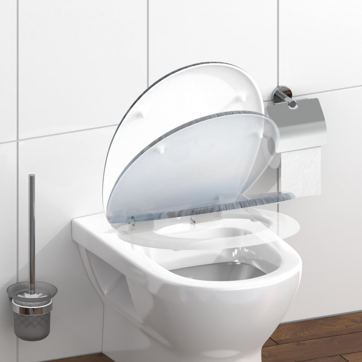 Siège WC LIGHTHOUSE • plastique thermodurcissable • Avec dispositif d'abaissement automatique •