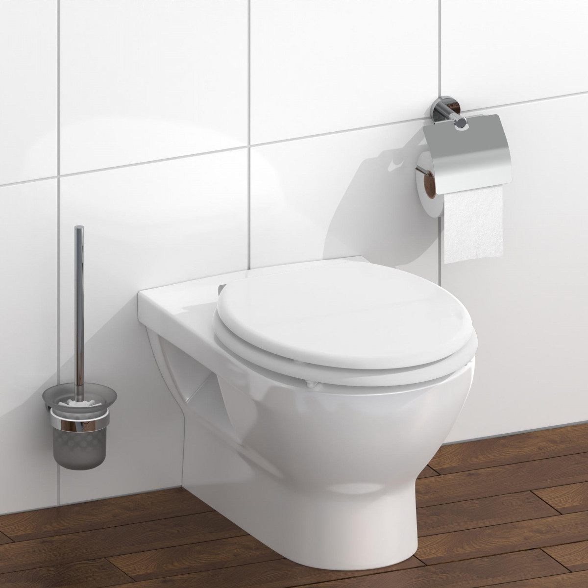Siège WC WHITE à noyau en bois • abaissement automatique • SCHÜTTE