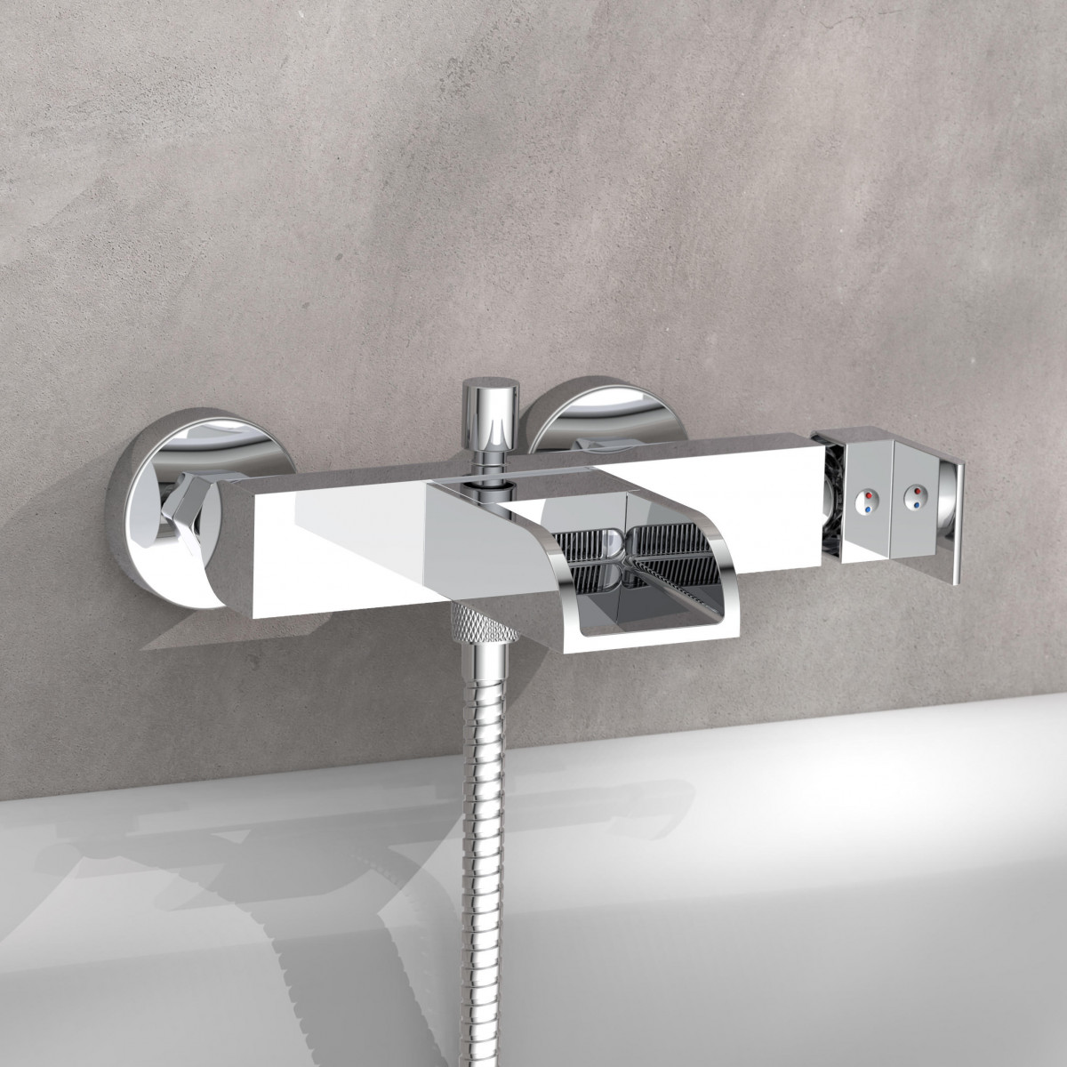 IDROVIA Mitigeur de baignoire avec bec déverseur • chrome • SCHÜTTE