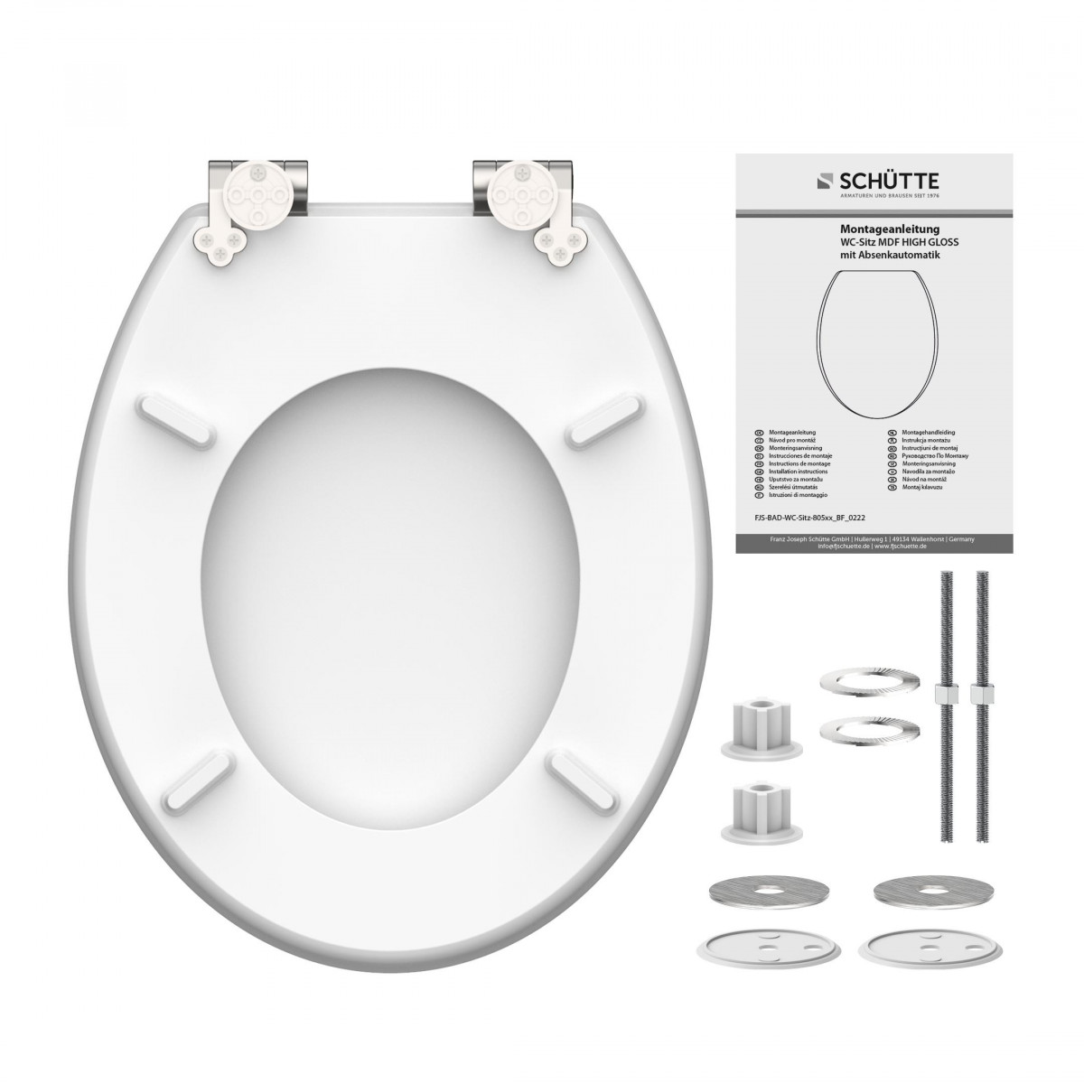 HG Siège WC BLACK STONE • MDF • Avec abaissement automatique • SCHÜTTE