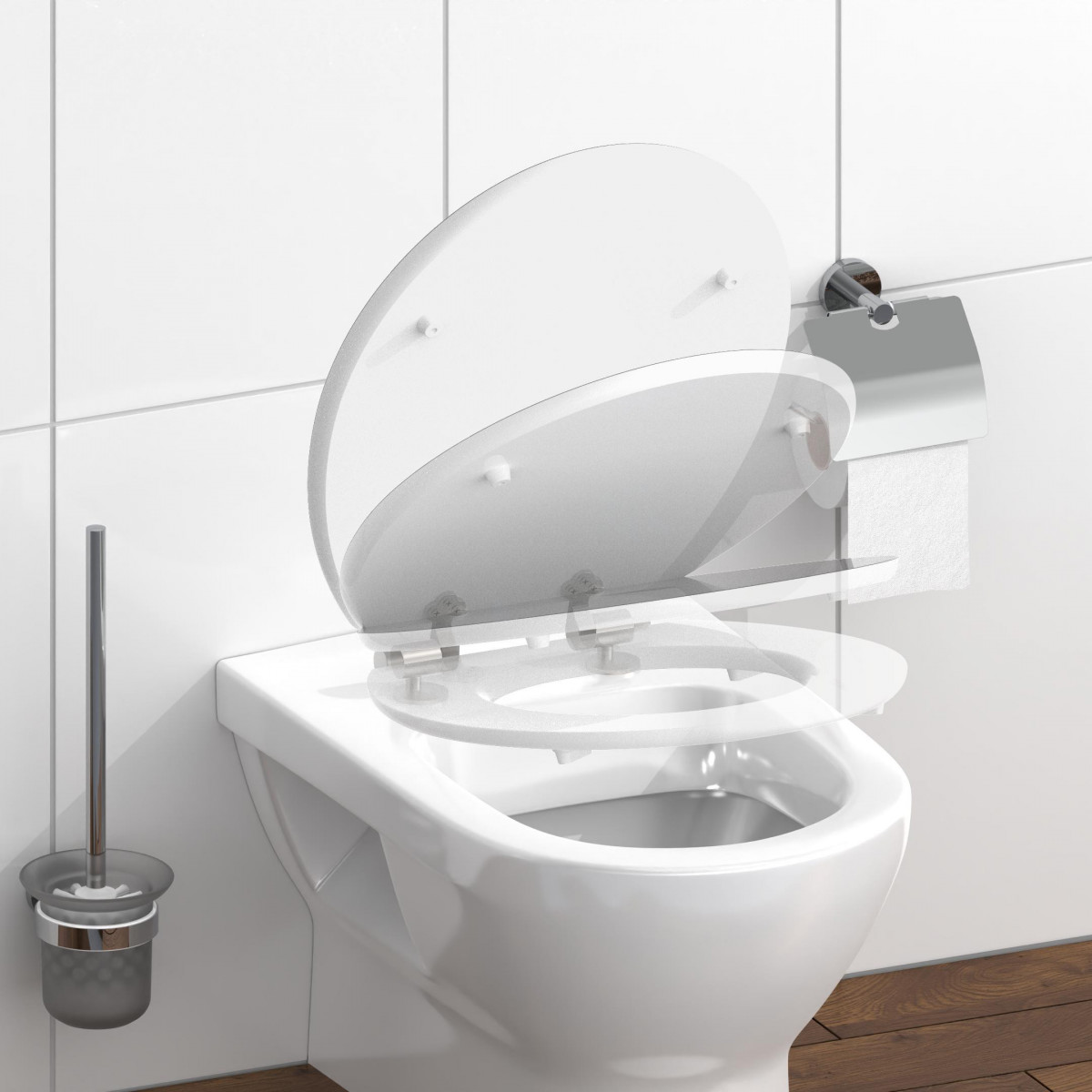 HG Siège WC BLACK STONE • MDF • Avec abaissement automatique • SCHÜTTE