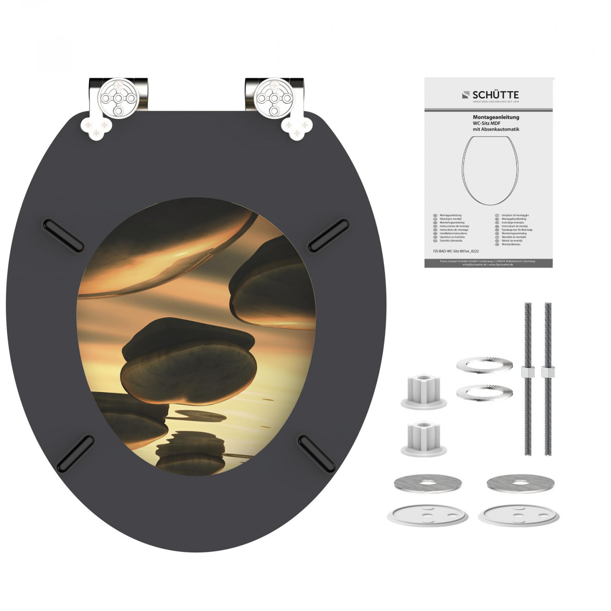 Siège WC SEA STONE • MDF • Avec abaissement automatique • SCHÜTTE