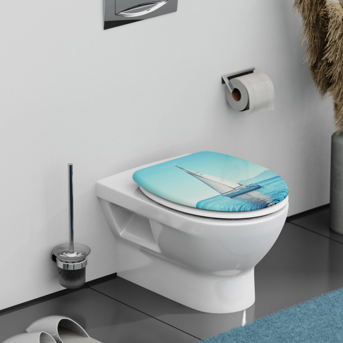 Siège WC SAILING • plastique thermodurci • Avec abaissement automatique • SCHÜTTE