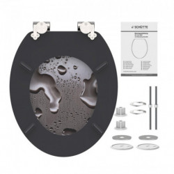 Siège WC GREY STEEL • MDF • Avec abaissement automatique • SCHÜTTE