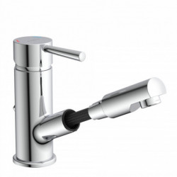 CORNWALL Mélangeur lavabo avec douchette extractible pour cheveux • Chrome
