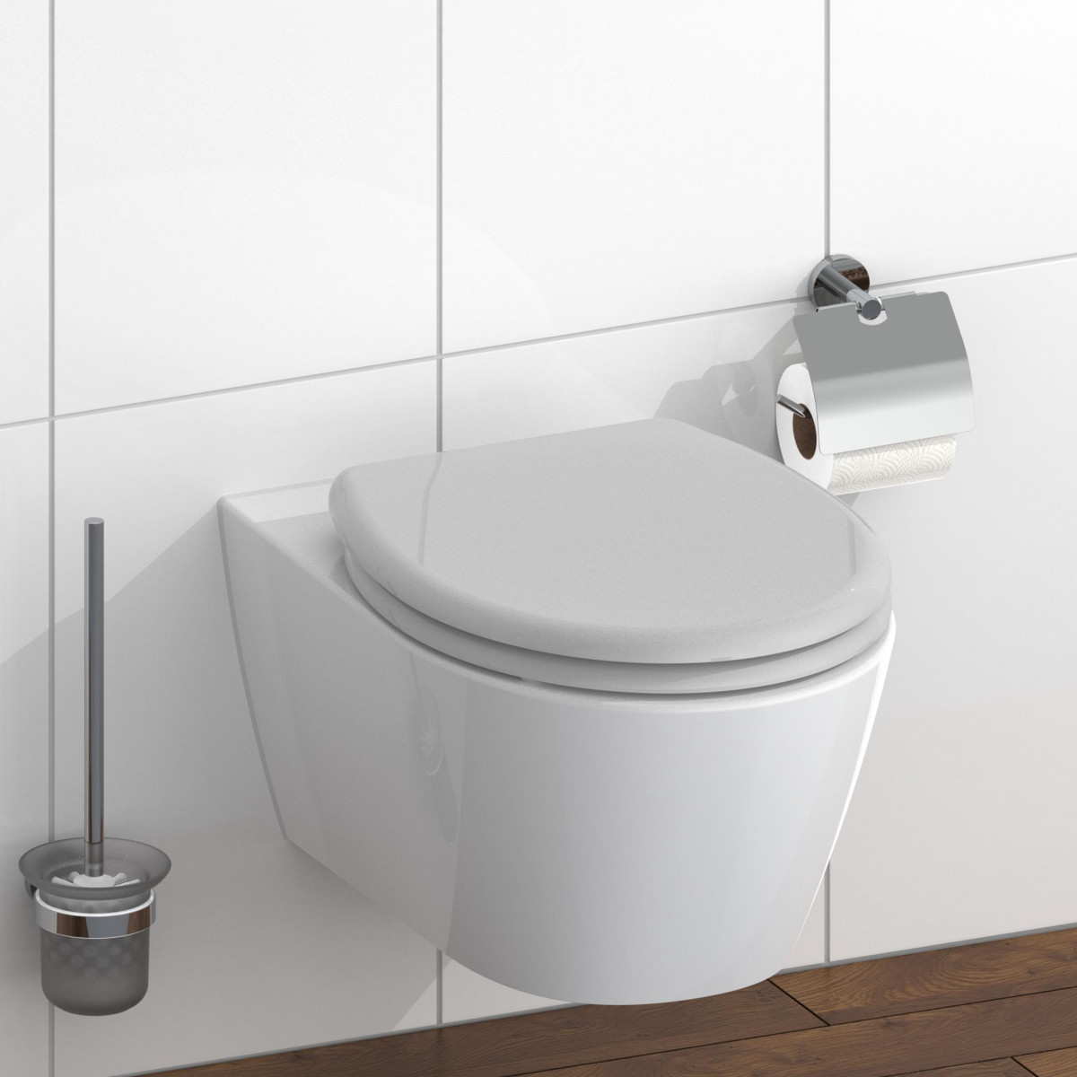 WC seat GREY • Duroplast • Soft-close mechanism • SCHÜTTE