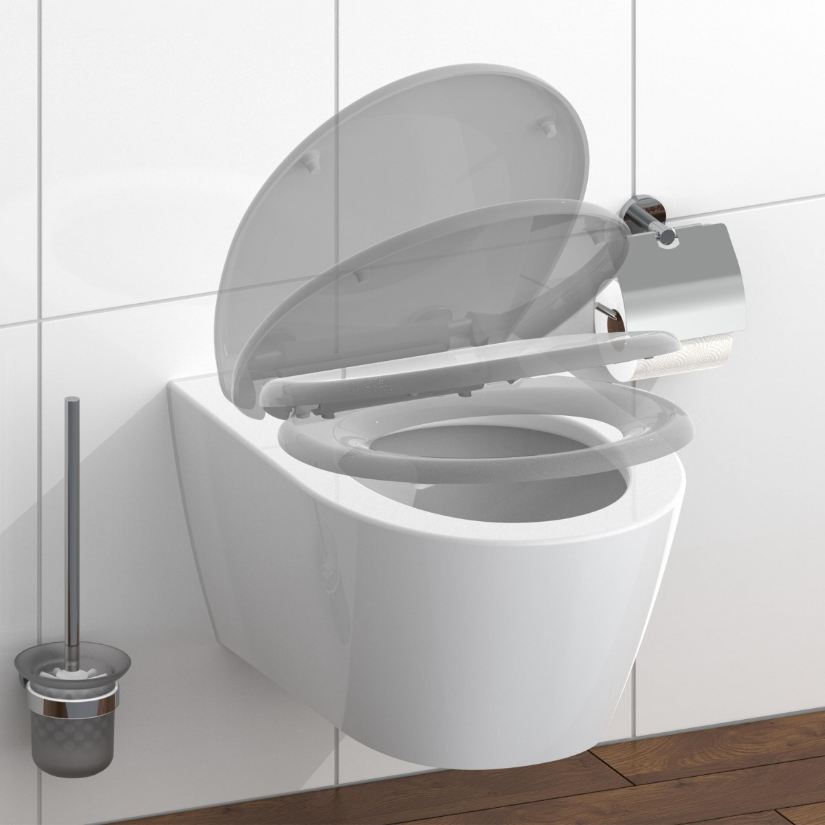 WC seat GREY • Duroplast • Soft-close mechanism • SCHÜTTE