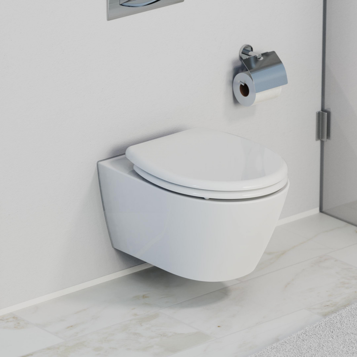 WC seat WHITE • Duroplast • Soft-close mechanism &amp; quick-release fastener