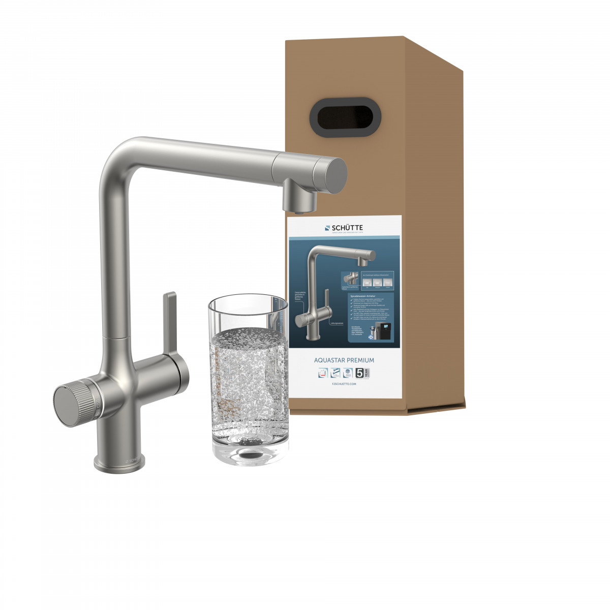AQUASTAR PREMIUM • Bruisend water kraan • Roestvrijstalen look