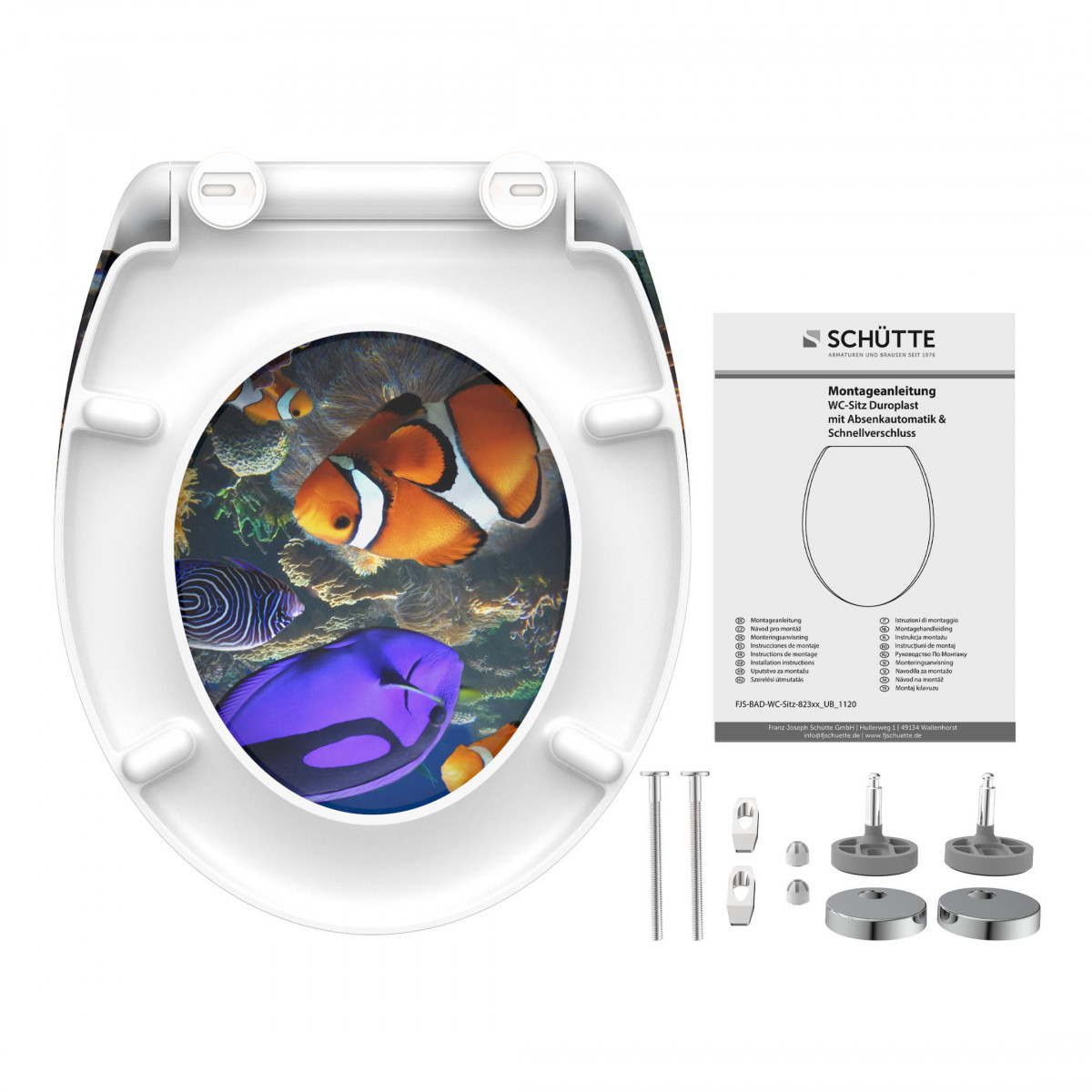 Siège WC SEA LIFE • plastique thermodurci • Avec abaissement automatique • SCHÜTTE