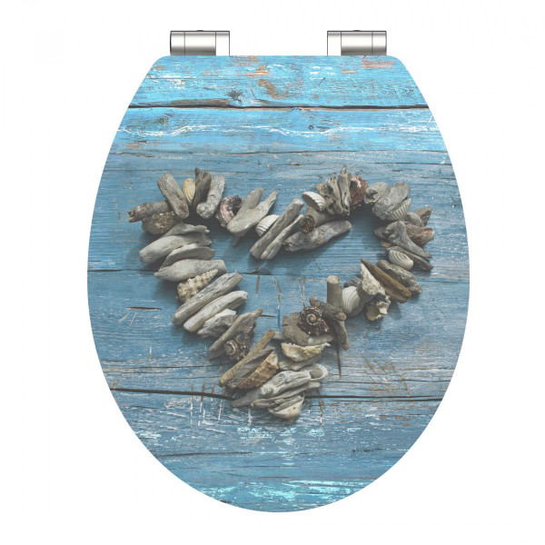HG Siège WC SHELL HEART • MDF • Avec abaissement automatique • SCHÜTTE