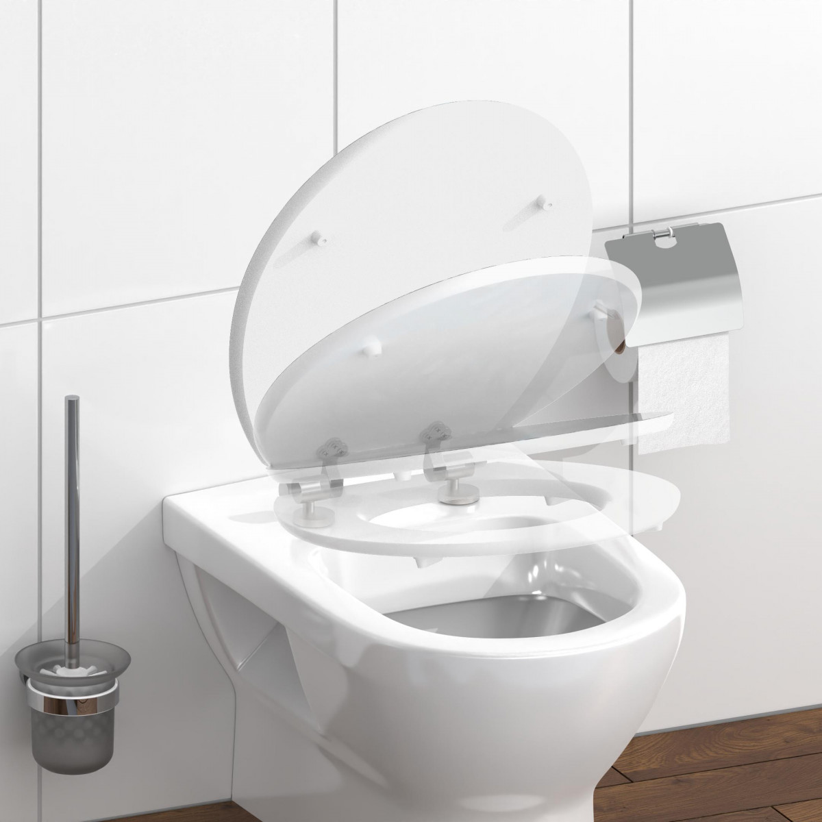 HG Siège WC SHELL HEART • MDF • Avec abaissement automatique • SCHÜTTE