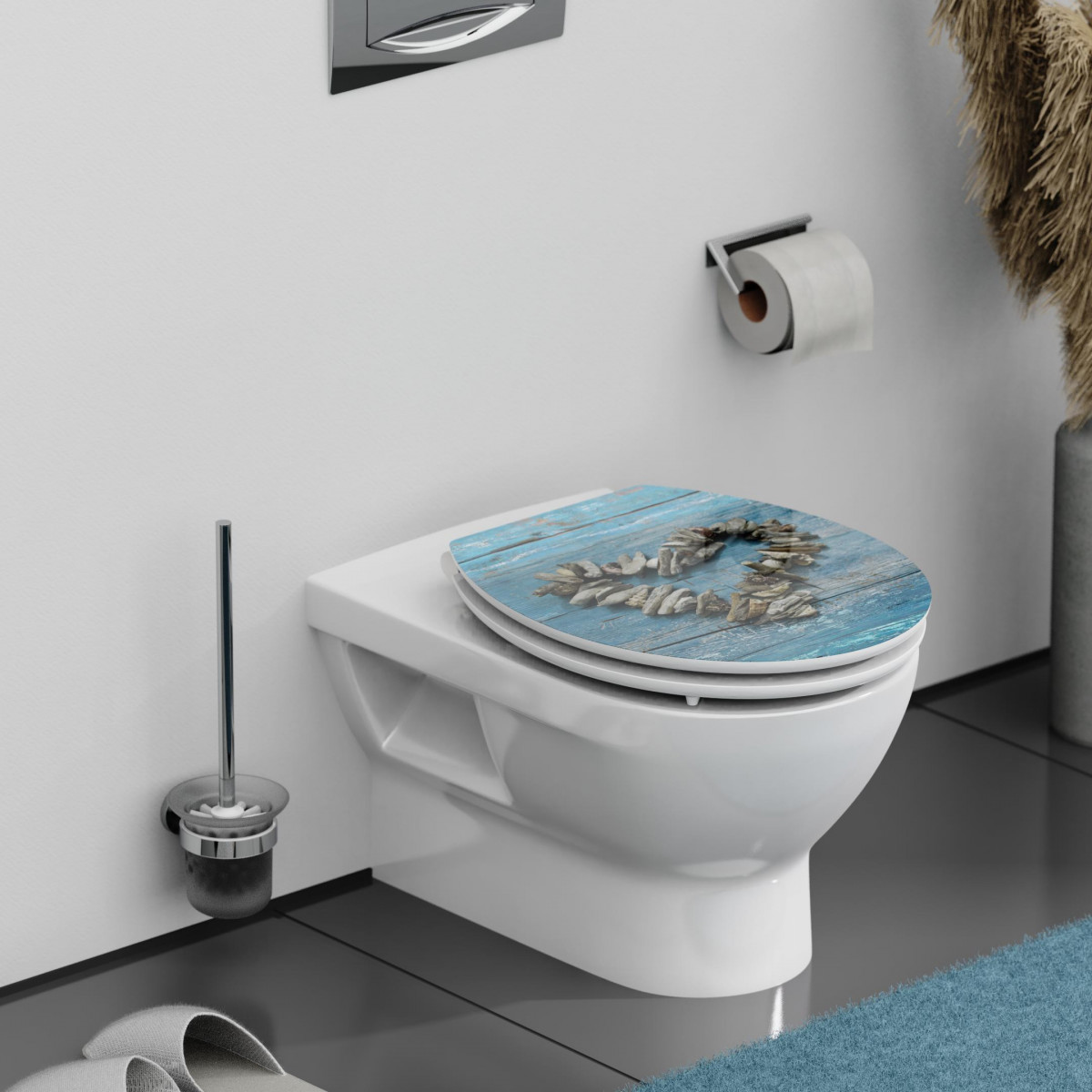 HG Siège WC SHELL HEART • MDF • Avec abaissement automatique • SCHÜTTE